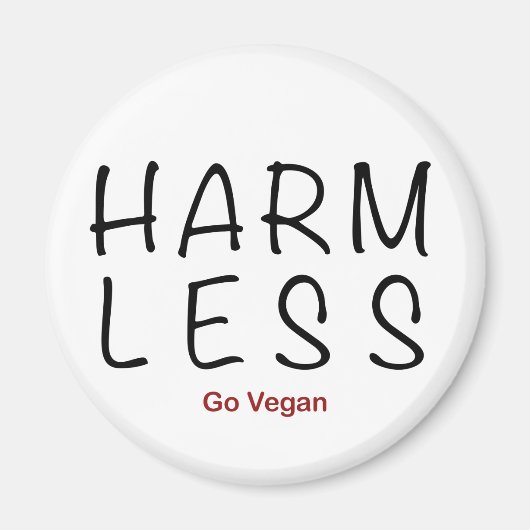 Weniger Schaden - Vegan werden Magnet (Vorne)