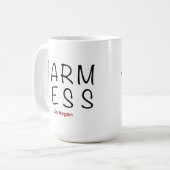 Weniger Schaden - Vegane Tasse (Vorderseite Links)