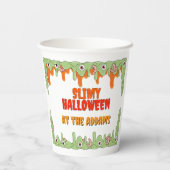 Weniger Slimy Halloween mit verborgenen Freunden P Pappbecher (Rückseite)