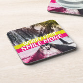 Weniger Sorgen, mehr Lächeln Untersetzer (Linke Seite)