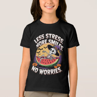 Weniger Stress, mehr Lächeln: Funny Skeleton Hallo Tri-Blend Shirt