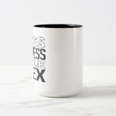 Weniger Stress Zweifarbige Tasse (Mittel)