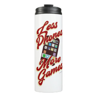 Weniger Telefone Mehr Spiele Slogan Thermosbecher