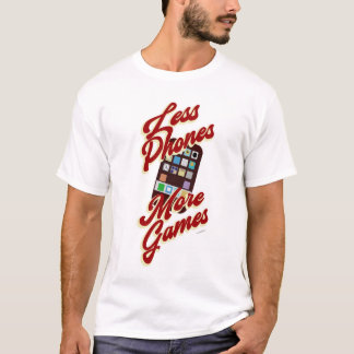 Weniger Telefone Mehr Spiele Sonnige Nacht T-Shirt