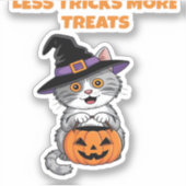 Weniger Tricks mehr Leckereien Halloween-Geschenke Aufkleber (Vorderseite)