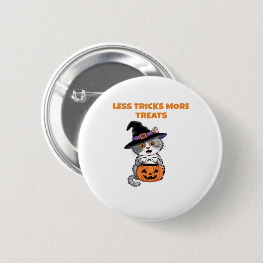 Weniger Tricks mehr Leckereien Halloween-Geschenke Button (Vorne & Hinten)