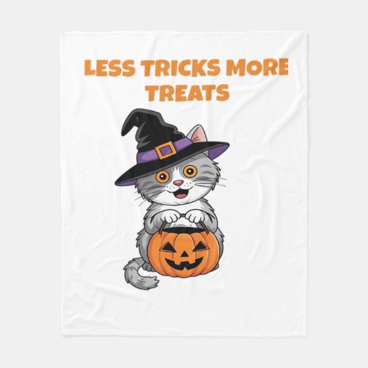 Weniger Tricks mehr Leckereien Halloween-Geschenke Fleecedecke (Vorderseite)