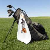 Weniger Tricks mehr Leckereien Halloween-Geschenke Golfhandtuch (Gras)