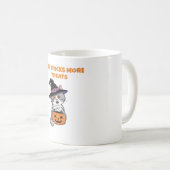 Weniger Tricks mehr Leckereien Halloween-Geschenke Kaffeetasse (VorderseiteRechts)
