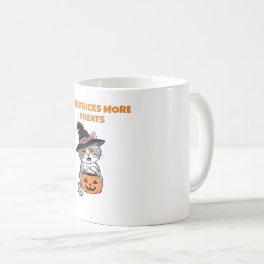 Weniger Tricks mehr Leckereien Halloween-Geschenke Kaffeetasse (VorderseiteRechts)