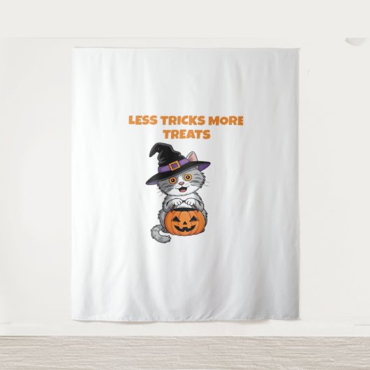 Weniger Tricks mehr Leckereien Halloween-Geschenke Wandteppich (Vorderseite)