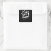 Weniger tun quadratischer aufkleber (Tasche)