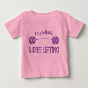 Weniger Unterhaltung, hebend an Baby T-shirt