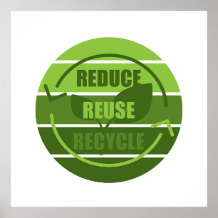 Weniger verbrauchen, wiederverwenden, recyceln poster