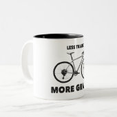 Weniger Verkehr mehr Schotter Zweifarbige Tasse (Vorderseite Links)