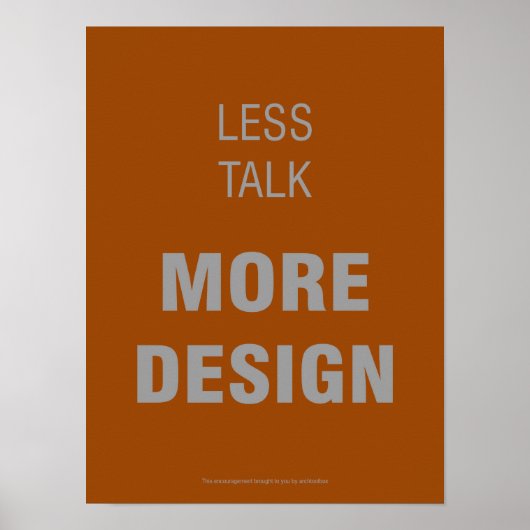 Weniger Vortrag, mehr Design-Poster Poster (Vorne)