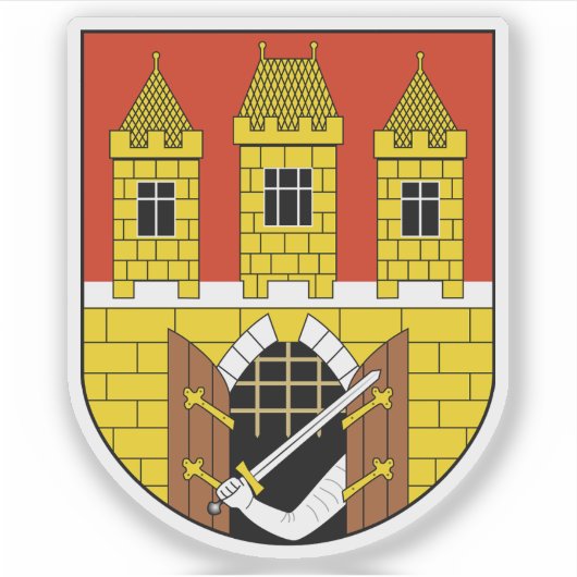 Weniger Wappen von Prag, Tschechische Republik Aufkleber (Vorderseite)