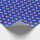 Weniger Weihnachtspenguins-niedlicher Kinder blau Geschenkpapier (Ecke)