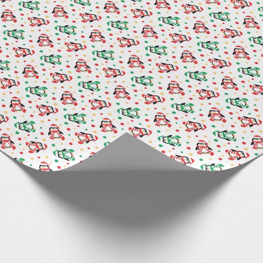 Weniger Weihnachtspenguins-niedlicher Kinder Geschenkpapier (Ecke)