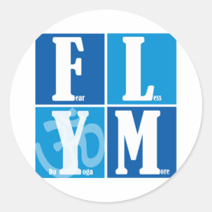 Weniger Yoga mehr Angst Runder Aufkleber