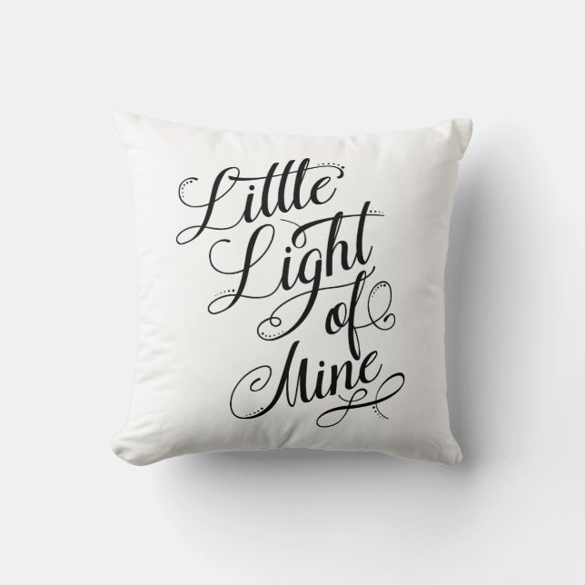 Weniges Licht meiner Typografie Kissen (Vorderseite)