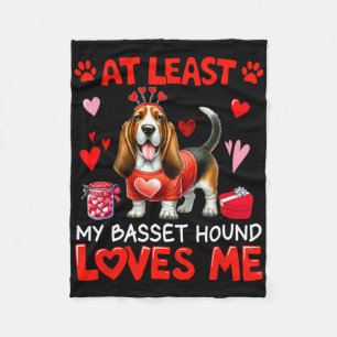 Wenigstens liebt mein verdammter Hund mich Valenti Fleecedecke