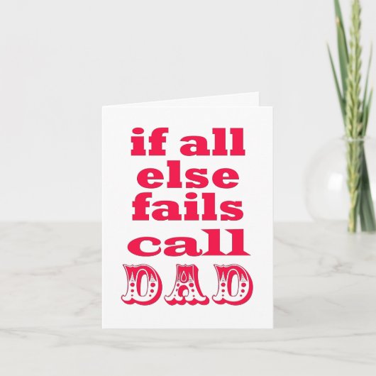 Wenn alle anderen versage, rufen Sie Vater an - De Karte (Vorderseite)