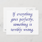 Wenn alles perfekt läuft, postkarte (Vorne/Hinten)