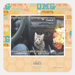 Wenn Blume nicht ausreichen Quadratischer Aufkleber