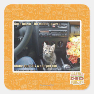 Wenn Blume nicht ausreichen Quadratischer Aufkleber