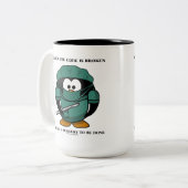 Wenn Code kaputt gemacht wird, dann Operation, die Zweifarbige Tasse (Vorderseite Links)