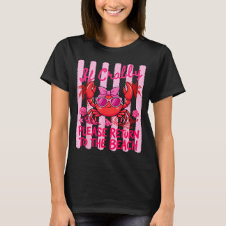 Wenn Crabby Zurück An Den Strand Sommerferien T-Shirt