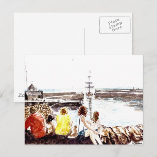 'Wenn das Boot kommt' Postkarte (Vorne/Hinten)