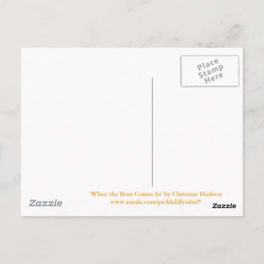 'Wenn das Boot kommt' Postkarte (Rückseite)