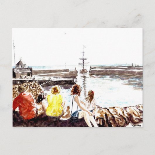 'Wenn das Boot kommt' Postkarte (Vorderseite)