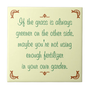 Wenn das Gras auf der anderen Seite immer grüner i Fliese