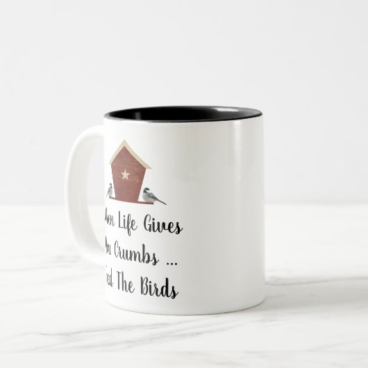 Wenn das Leben dir Crumbs gibt Zweifarbige Tasse (Vorderseite Links)