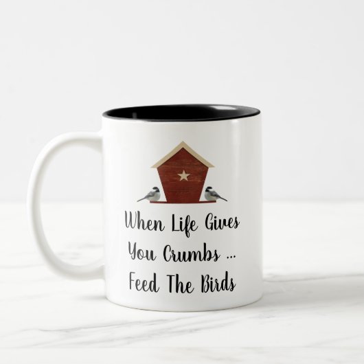 Wenn das Leben dir Crumbs gibt Zweifarbige Tasse (Links)