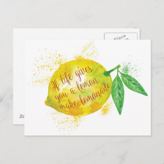 Wenn das Leben dir eine Zitrone gibt, mach Lemonad Postkarte (Vorne/Hinten)