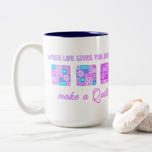 Wenn das Leben dir Fetzen gibt, mach eine Decke Zweifarbige Tasse