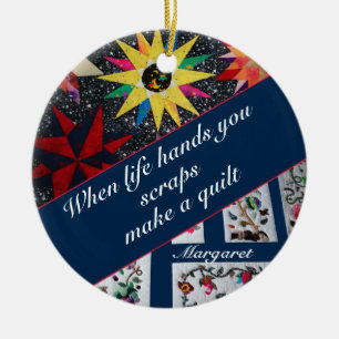 Wenn das Leben dir Fetzen in die Hand gibt, mach e Keramik Ornament