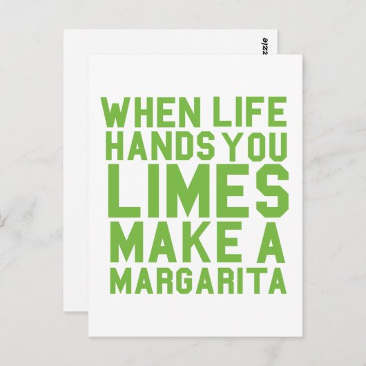 Wenn das Leben dir Hände macht, Limes machen eine Postkarte (Vorne/Hinten)