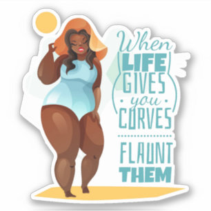 Wenn das Leben dir Kurven gibt Aufkleber