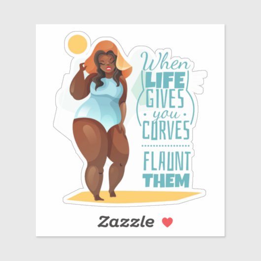 Wenn das Leben dir Kurven gibt Aufkleber (Blatt)