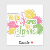 Wenn das Leben dir Lemonen gibt Aufkleber (Blatt)