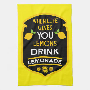 Wenn das Leben dir Lemonen gibt, die Limonade trin Geschirrtuch