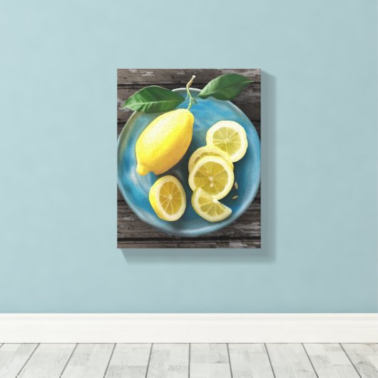 Wenn das Leben dir Lemonen gibt | Wasserfarbe Lemo Leinwanddruck (Insitu (Holzboden))