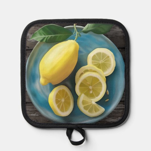 Wenn das Leben dir Lemonen gibt | Wasserfarbenkart Topflappen (Vorderseite)