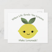 Wenn das Leben dir Lemonen macht Lemonade Lemon Postkarte (Vorne/Hinten)
