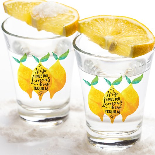 Wenn das Leben dir Lemons Funny Lemon Wasserfarbe Schnapsglas